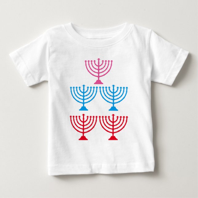 Judar Jewish Menorah gnistra candelabrum Tee (Framsida)