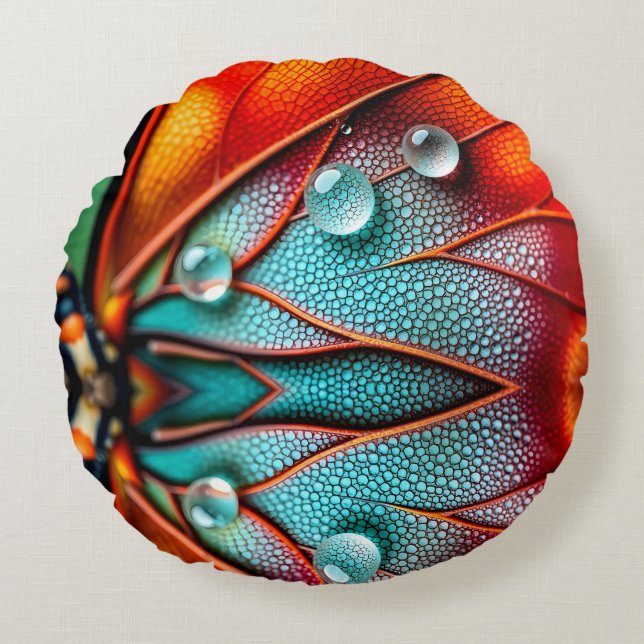 Judar på Fiery Vinge Rund Kudde (Framsidan)