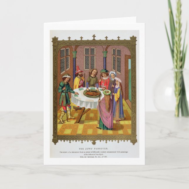 Judar påskhögtid, telefax av ett 15th århundrade kort (Framsida)