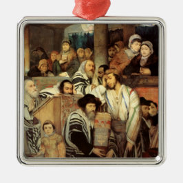 Judar Praying in the Synagogue on Yom Kippur Julgransprydnad Metall