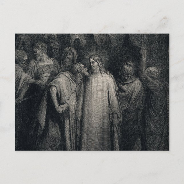 Judas Kiss av Gustave Dore Vykort (Framsida)