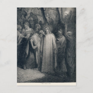 Judas Kiss Mark 14:45 från Gustave Doré 1866 Vykort