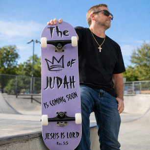 Judas konung Jesus Lila Doodle Kristendom Mini Skateboard Bräda 18,5 Cm