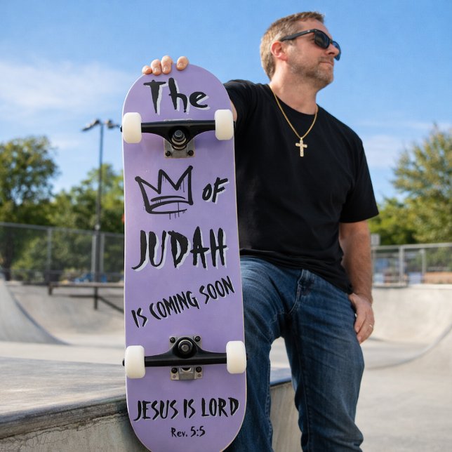 Judas konung Jesus Lila Doodle Kristendom Mini Skateboard Bräda 18,5 Cm (Skapare uppladdad)