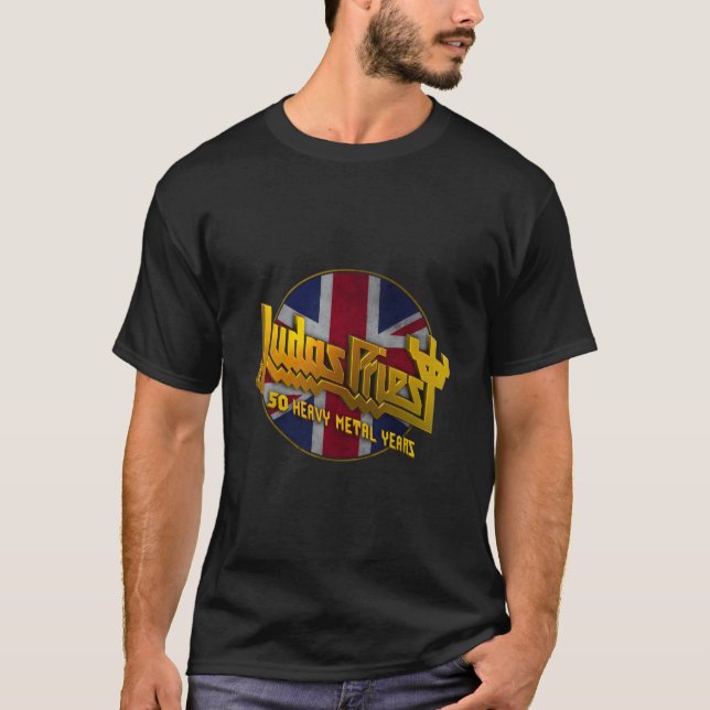 Judas Priest Â€“ 50 år Union Jack-cirkel T Shirt (Framsida)