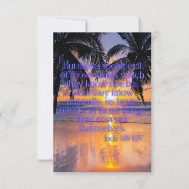 Jude 1:10 KJV Bible Verse Pic Flat Greeting Card Kort (Framsida)