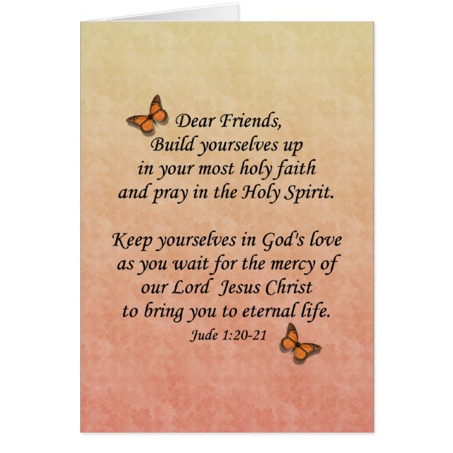 Jude 1:20 - heligatro för 21 ~ hälsningskort (Framsidan)