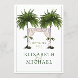 Jude Bröllop Chuppah Elegant Modern Handflatan Inbjudningar