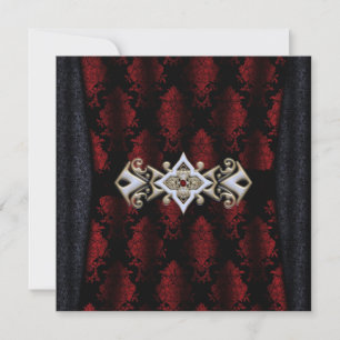 Jude Clip Damask Vampire Goth Bröllop Inbjudningar