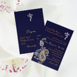 Jude Guld Silver Paisley Hindu Bröllop Inbjudningar<br><div class="desc">Inspirerad av en kunds begäran. Jude Guld Silver Paisley med en Ganesh-bild på royalet blå/marin blå bakgrund. Designad för ett hinduiskt Bröllop eller ett sydostasiatiskt temat bröllop eller ett särskilt tillfälle/evenemang. Alla standardtexter kan anpassas helt med dina egna ord, och du kan också ändra typsnitt, storlek och färger i texten....</div>