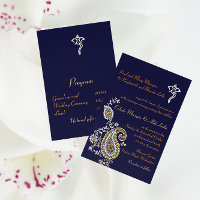 Jude Guld Silver Paisley Hindu Bröllop