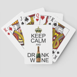 Jude Krona Behålla Lugn och Drink Vin Casinokort