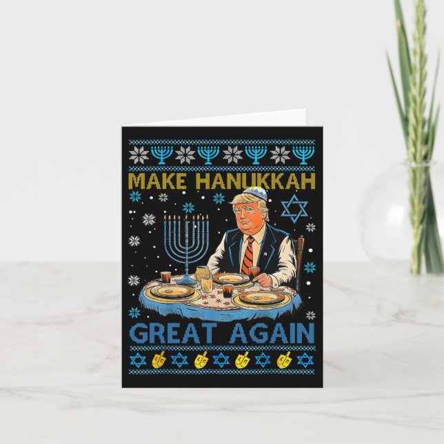 Jude Ugly Gör Hanukkah Underbar igen, roligt Trump Kort (Framsida)