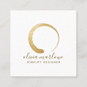 Judendesigner i Modern Faux Guld Circle Logotyp Fyrkantigt Visitkort