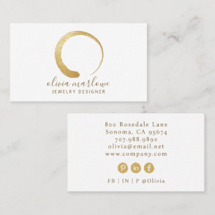Judendesigner i Modern Faux Guld Circle Logotyp Visitkort