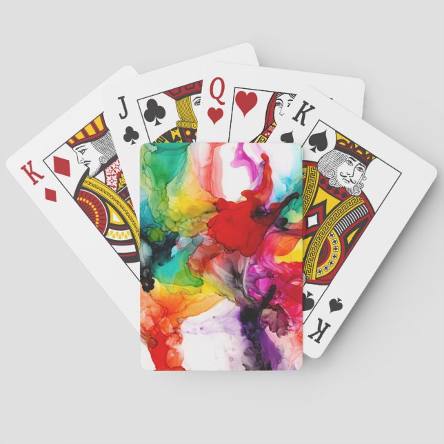 Judenfärgstävling - vattenfärg casinokort (Baksidan)