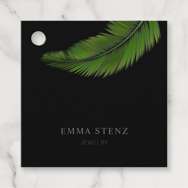 Judenry i Tropical Handflatan Löv Gåvor Etiketter (Framsida)