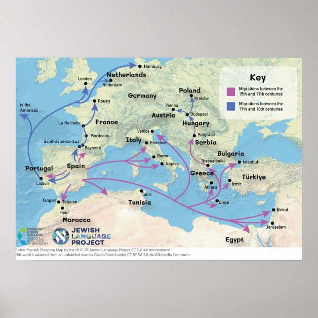 Judeo-Spanish diaspora map Poster (Framsidan)