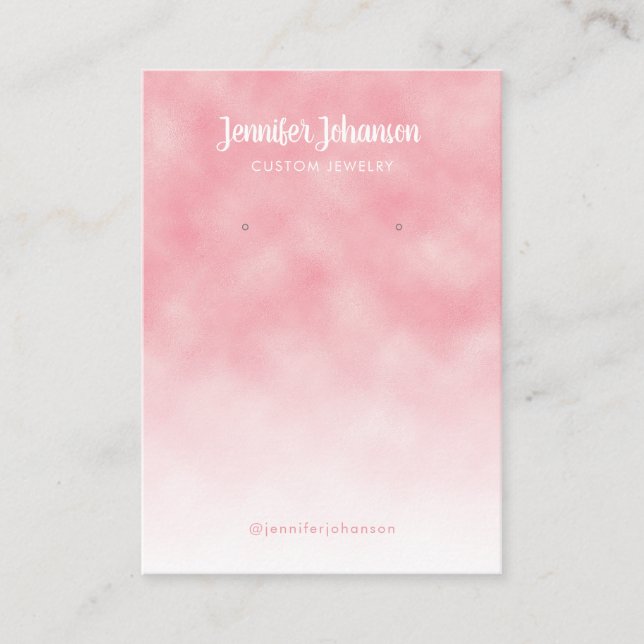 Juderhållare öronmärker modern metallvit rosa visitkort (Framsida)