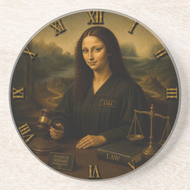 Judge Funny Mona Lisa Lawyer & Justice Gift Underlägg (Framsidan)