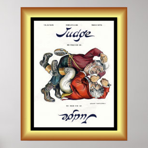 Judge Magazine Omslag 24 feb 1900 ~Stora färger! ~ Poster