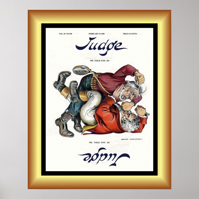 Judge Magazine Omslag 24 feb 1900 ~Stora färger! ~ Poster (Framsidan)