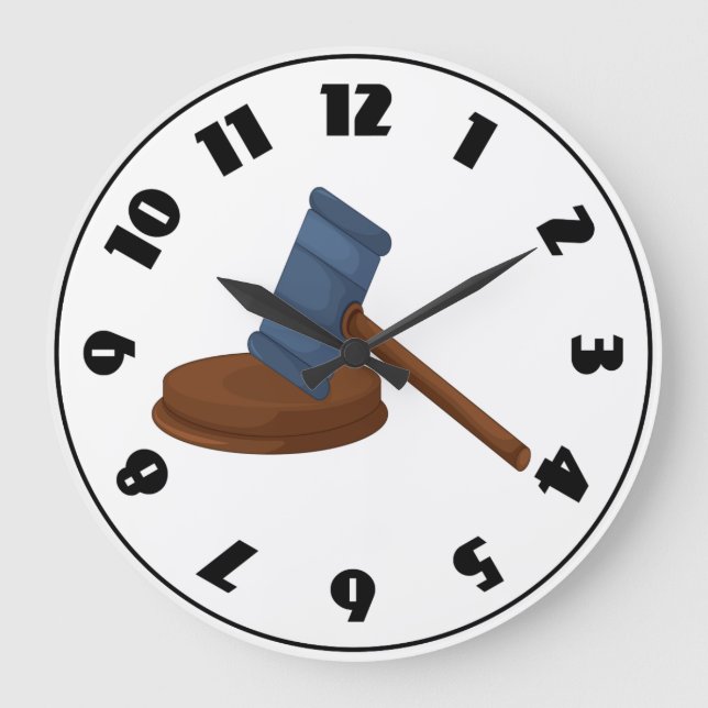Judges Gavel Clock Stor Klocka (Framsida)