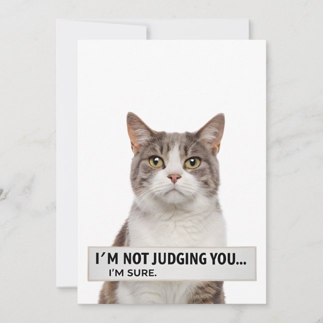 Judging Cat Sarcastic Quote Minimal Art Julkort (Framsida)