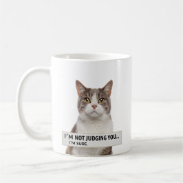 Judging Cat Sarcastic Quote Minimal Art Kaffemugg