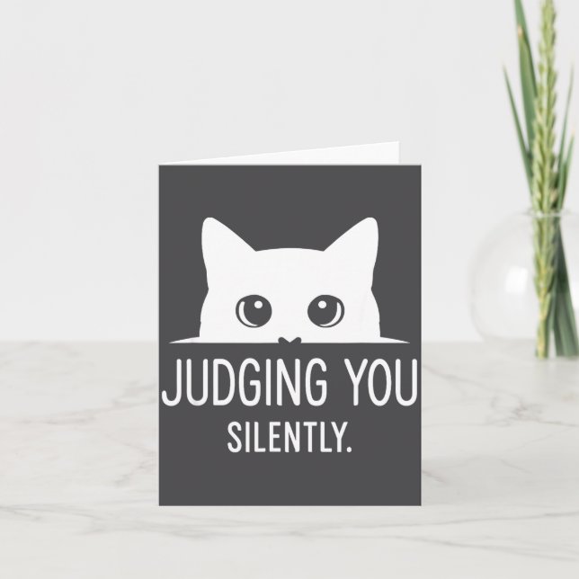 Judging You Silently - Funny Cat  Kort (Framsida)
