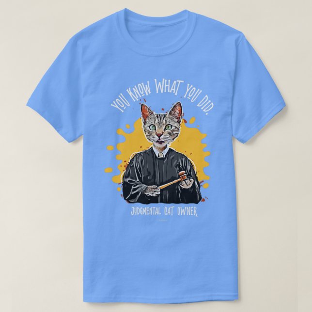 Judgmental Cat 3 lustig och tyst dömt sällskapsdju T Shirt (Design framsida)