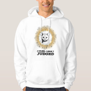 Judgy Cat Floral Design – Jag kom jag såg jag döme Hoodie