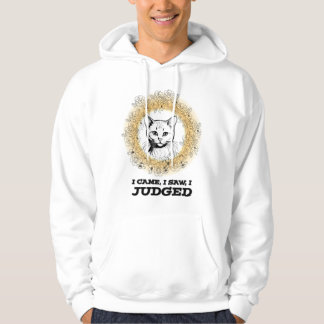 Judgy Cat Floral Design – Jag kom jag såg jag döme Hoodie