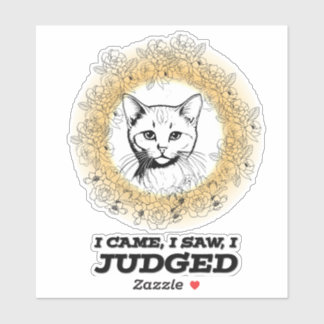 Judgy Cat Floral Design – Jag kom jag såg jag döme Klistermärken