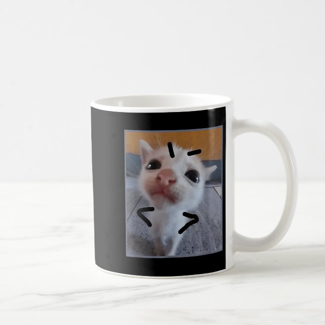 Judgy Kattunge Funny Cat Lover Arg Kitten Meme Cut Kaffemugg (Höger)