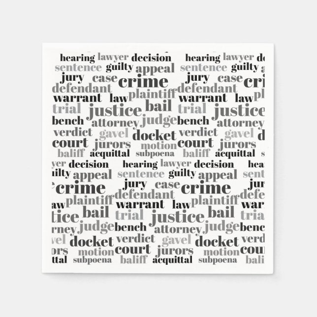 Judicial Legal Terns Word Cloud Design Pappersservett (Framsidan)