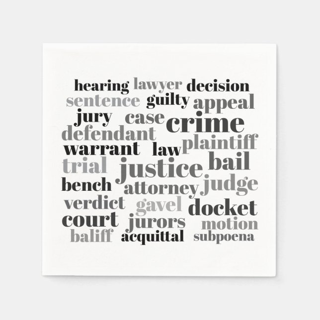 Judicial Legal Terns Word Cloud Design Pappersservett (Framsidan)