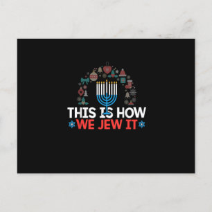 Judish Hanukkah Menorah Gift. Så här gör vi det Vykort