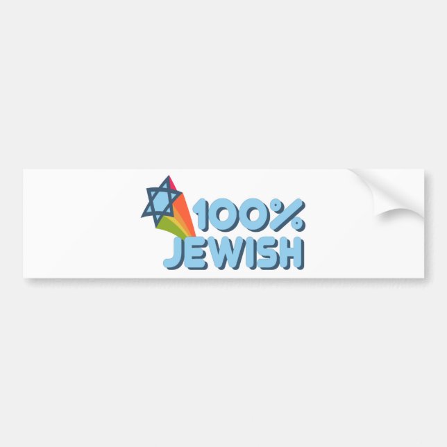 JUDISK 100% + Magen David Bildekal (Framsidan)