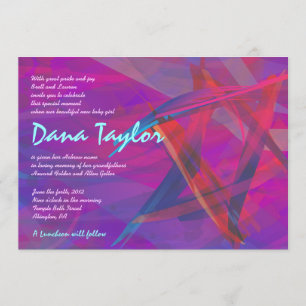 Judisk baby för genomskinlig stjärna som namnger inbjudningar