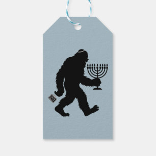 Judisk Bigfoot Hanukkah Chanukah Humor Roligt Presentetikett