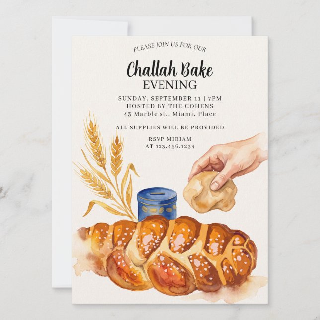 Judisk Challah Bak Evenemangsinbjudan Inbjudningar (Framsida)