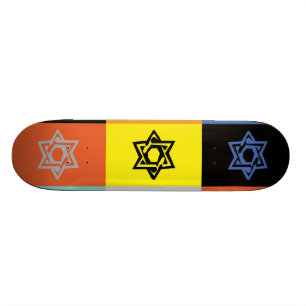 JUDISK DAVIDSSTJÄRNASkateboard Old School Skateboard Bräda 21,6 Cm