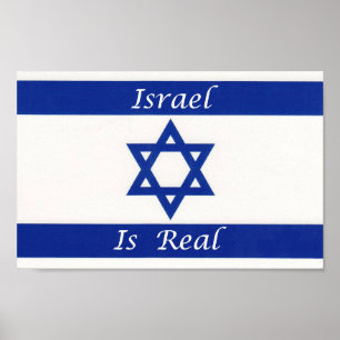 Judisk flagga - Israel är verkligt - hebréisk Poster