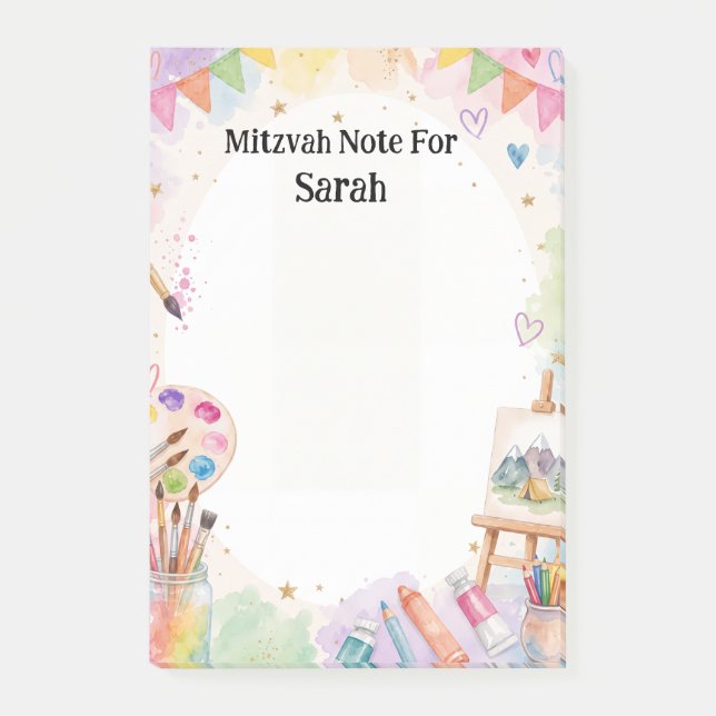 Judisk Flickas Mitzvah-anteckning Post-it Block (Framsida)