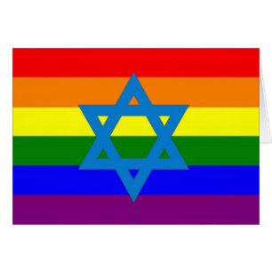 Judisk gay prideflagga hälsningskort