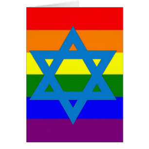 Judisk gay prideflagga hälsningskort