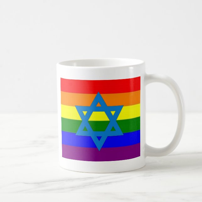 Judisk gay prideflagga kaffemugg (Höger)