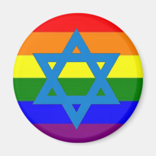 Judisk gay prideflagga magnet