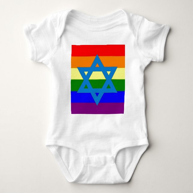 Judisk gay prideflagga tee (Framsida)